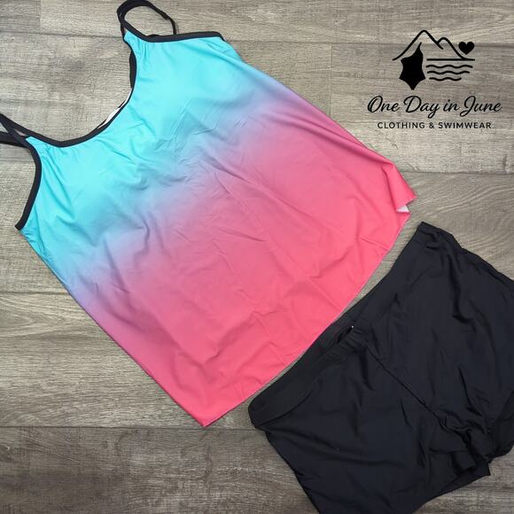Urchics Ombre Boyshort Tankini Swimsuit Size XL - Picture 2 of 4